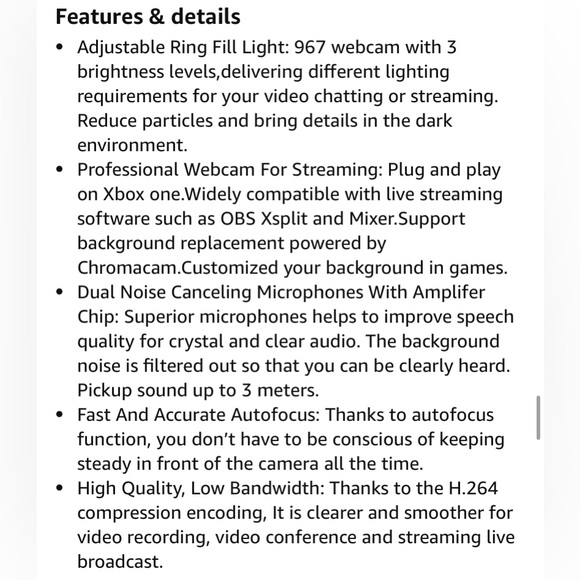 NEW Angetube Streaming 1080P HD Webcam Ring Light + Mic Video Web Camera 967 - Picture 6 of 11